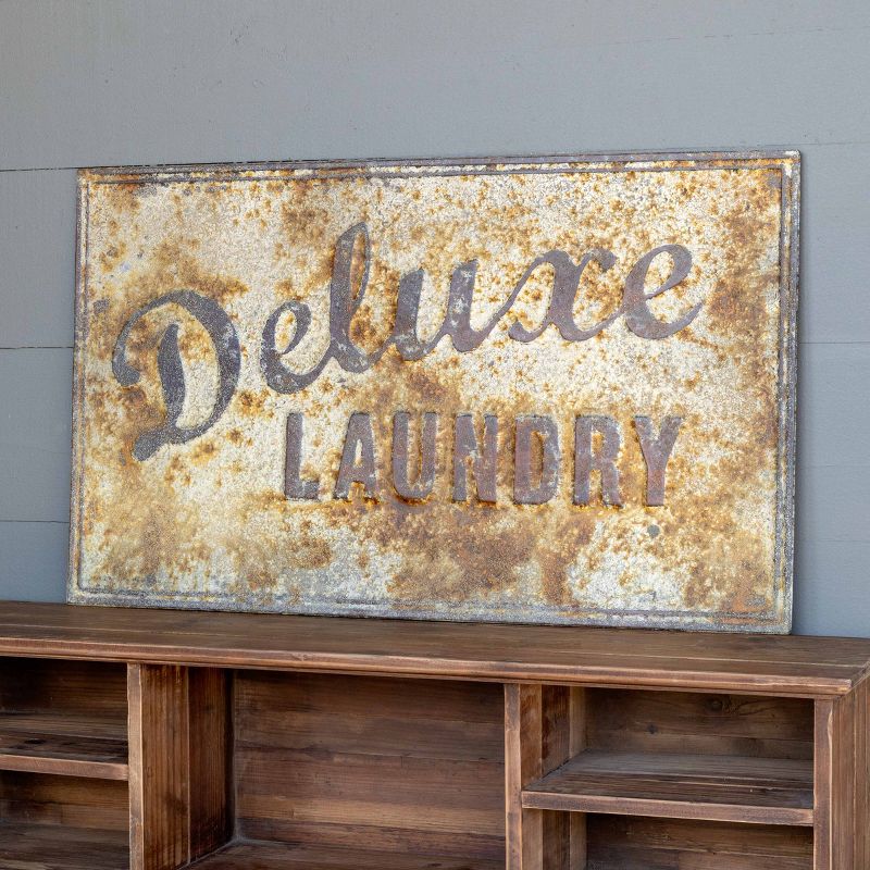 Park Hill Collection Aged Metal Deluxe Laundry Sign, 1 of 4