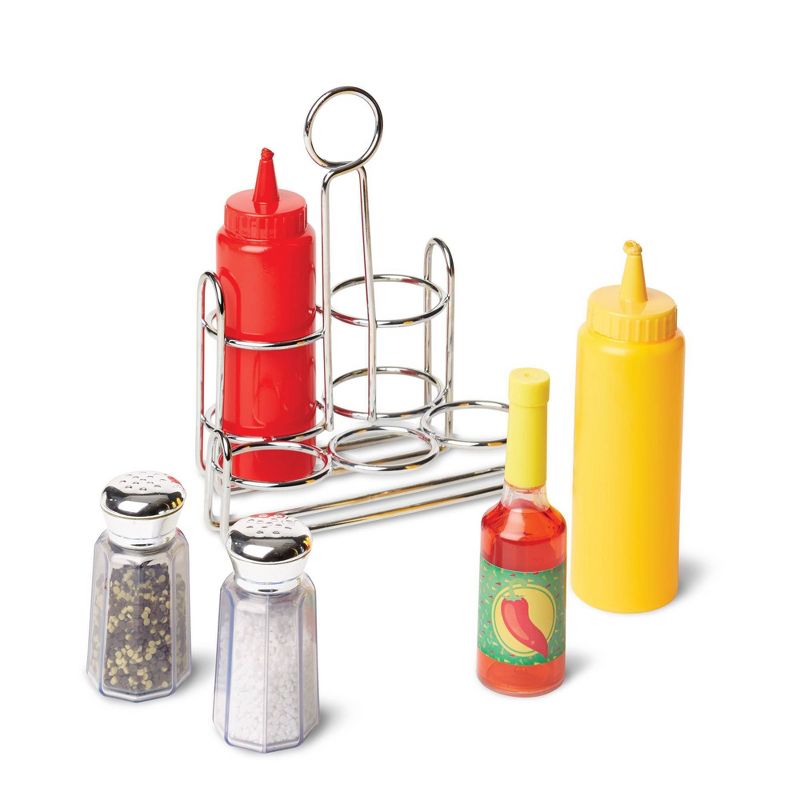 Melissa &#38; Doug Condiments Set (6pc) - Play Food, Stainless Steel Caddy, 1 of 13