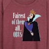 Women's - Disney Princess - Fairest of Them all Obvs Lightweight French Terry Wide Neck Long Sleeve Graphic Shirt - 2 of 4