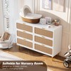 Rattan Dresser with 6 Drawers, Tall Wood Chest of Drawers with Wide Top, Deep Storage Organizer for Bedroom Living Room Kids Room - 4 of 4