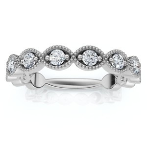 Pompeii3 3/8ct Vintage Diamond Stackable Wedding Ring Womens Stackable Band 14k Gold - 1 of 4