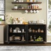 Garvee 61" Large Buffet Sideboard Cabinet with 4 Fluted Doors and Storage, Kitchen Storage Cabinet with Adjustable Shelves, Coffee Bar Cabinet - 3 of 4