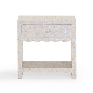 TOV Furniture Piara Inlaid Nightstand in Natural Mother of Pearl - 1 of 4