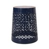 15" Tile Mosaic Lace-Cut Metal Outdoor End Table, Transitional Patio Accent Table, Patio Side Tables -Christopher Knight Home - 2 of 4