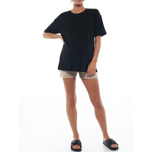 Women's Side Zip Nursing Top Maternity Shirt for Breastfeeding Short Sleeve Round Neck T-Shirt - 1 of 4