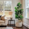 Indoor Outdoor 4FT/5FT/6FT Fiddle Leaf Fig Artificial Tree Faux Floor Plant with Black Planter Pot - 3 of 4