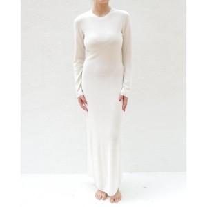 Women's Merino Blend Calista Long Sleeve Dress in Vanilla by Tomorrow Studio - 1 of 4