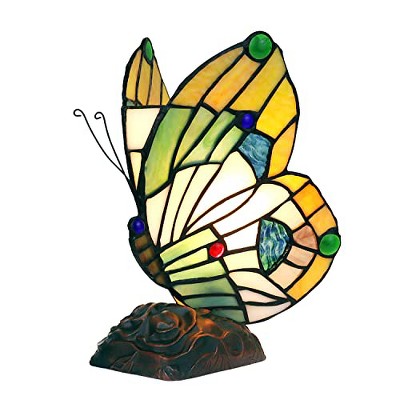 Chloe Lighting KACY 2 Tiffany-style 1 Light Butterfly Accent Table Lamp 10 Tall