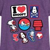Girls' - Peanuts - I Heart Snoopy Patches Fitted Short Sleeve Graphic T-Shirt - 2 of 4
