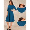 INSPIRE CHIC Women's 3/4 Sleeve Elegant Boat Neck Wear to Work Dress - 2 of 4