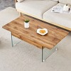 Lirago Multifunctional Lift Top Coffee Table-Natural Marble Pattern with Tempered Glass Legs, Modern Design for Living Room & Office - 2 of 4