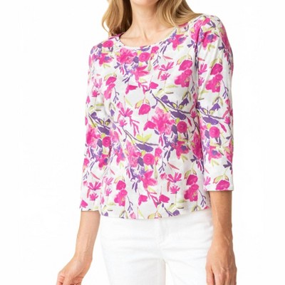 Women's Cozy Rib Floral Everyday Tee - habitat