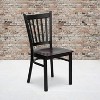 Flash Furniture 4 Pk. HERCULES Series Black Vertical Back Metal Restaurant Chair - Mahogany Wood Seat - image 2 of 4