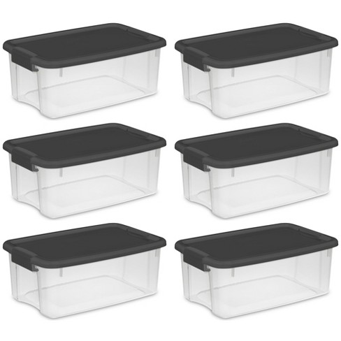 Sterilite 18 Qt Ultra Latch Box, Stackable Storage Bin With Lid, Plastic  Container With Heavy Duty Latches To Organize, Clear And White Lid, 18-pack  : Target