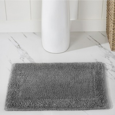 Gray Cotton Tufted Reversible 3-Piece Bath Rug Set