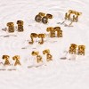 EVRY JEWELS WATERPROOF Gold or Silver Plated Stainless Steel Crystal Initial Stud Earrings - 3 of 3