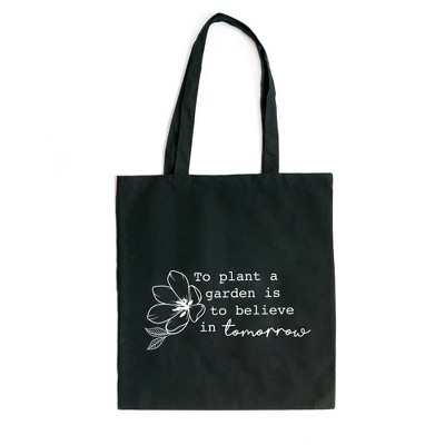 City Creek Prints Believe In Tomorrow Canvas Tote Bag - 15x16 - Black