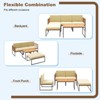 Tangkula 5PCS Furniture Set Acacia Wood Sectional Set with Seat & Back Cushions Patio - 3 of 4