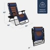 Best Choice Products Oversized Padded Zero Gravity Chair, Folding Outdoor Patio Recliner w/ Side Tray - 2 of 4