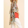 Women's Sheer Ruffle Sleeve Floral Duster - umgee - 2 of 4