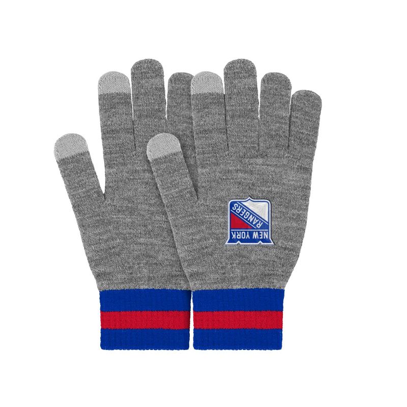 NHL New York Rangers Gray Big Logo Glove, 3 of 5