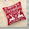 Tramull 24X24"Merry Christmas Cheer Woven Throw Pillow,Red - 3 of 4