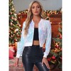 INSPIRE CHIC Women's Sequin Long Sleeve Glitter Shiny Party Bomber Jacket - 2 of 4