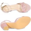 Allegra K Women's Bling Glitter Ankle Strap High Chunky Heel Sandals - 4 of 4