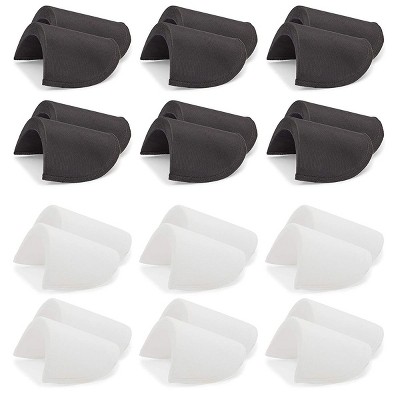 Bright Creations 12 Pack Foam Shoulder Pads Set for Adults, Sewing Supplies (Black, White)