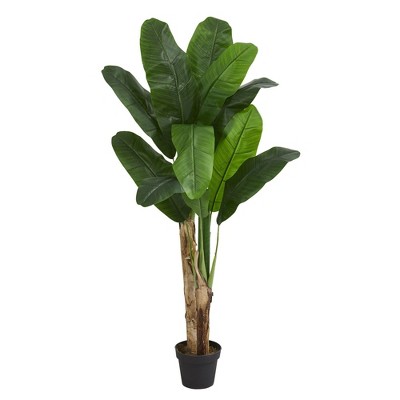 Nearly Natural 4’ Double Stalk Banana Artificial Tree : Target