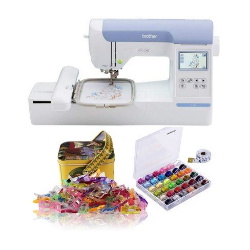 Brother Pe800 Embroidery Machine + Grand Slam Package Includes 64  Embroidery Threads + Cap Hoop + 50,000 Designs : Target