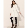 Allegra K Women's Turn Down Collar Flap Pocket Double Breasted Outwear Swing Winter Coat - 4 of 4
