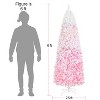 Yaheetech 6Ft/7.5Ft/9Ft Prelit Flocked Pencil Artificial Christmas Tree with Warm White Lights & Snow Branch Tips, Hinged Spruce, Green - 3 of 4