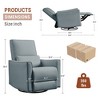 Swivel Rocking Recliner Chair, Manual Recliner Glider with Lumbar Support & Faux Leather Upholstery, Comfortable Rocker Recliner - 2 of 4