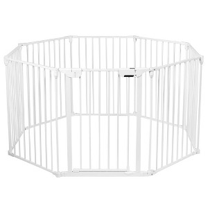 Costway 8 Panel Baby Safe Metal Gate Play Yard Barrier Pet Fence Adjustable - 1 of 4