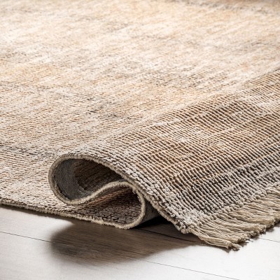 Ginger Tan Cotton-Blend Flat Woven 6' x 9' Area Rug