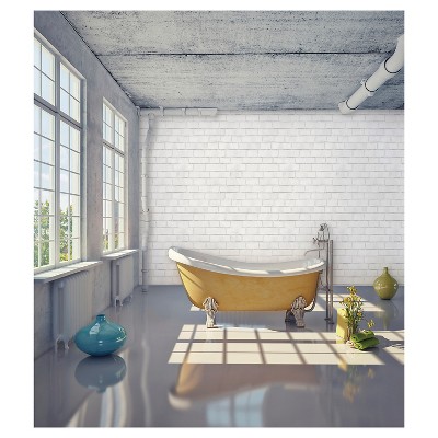 Textured Brick Peel &#38; Stick Wallpaper White - Threshold&#8482;_5