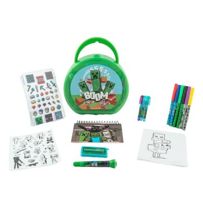 Minecraft Coloring & Sticker Activity Set for Kids with Travel Carrying Case