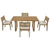 NicBex Rustic Outdoor Dining Set 1 Acacia Table&4 Upholstered Chair,Set of 5,Patio Conversation Furniture Set for Balcony,Garden&Backyard - 2 of 4