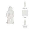 Sagebrook Home 12" Ceramic Astronaut Statuette - Contemporary White Space Themed Figurine - Astronaut Statue for Home or Office Table Decor - Space - 4 of 4