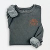Simply Sage Market Embroidered Pumpkin Season Pumpkin Lightweight Garment Dyed Sweatshirt - 2 of 4