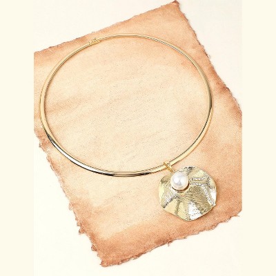 Women's Swirl Collar Necklace - Champayane Gold