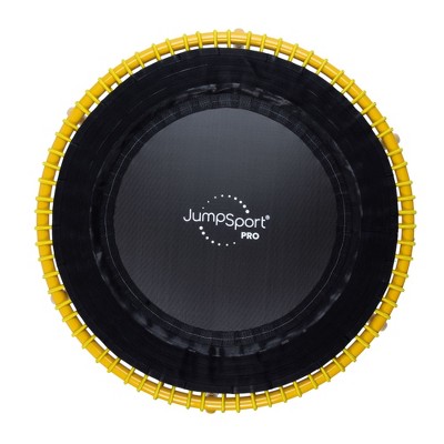 JumpSport 350 PRO Fitness Trampoline, Cardio Workout, No-Tip Arched Legs Home Gym Equipment with Adjustable Bungees & 60 Day Trial Video, 39", Yellow