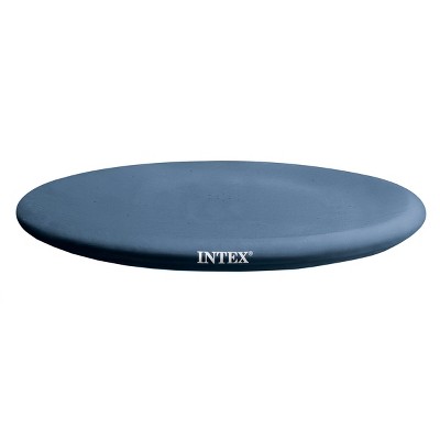 Intex 28026E Easy Set Above Ground Swimming Pool Vinyl Round Cover with Drain Holes and Nylon Tie-Down Ropes, Pool Not Included