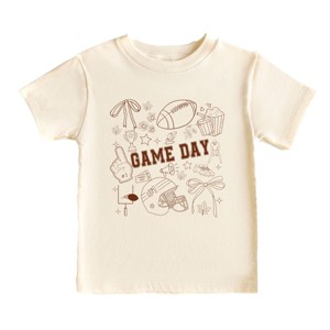 Football Game Day Collage - Kids Youth Short Sleeve Tee and Toddler Short Sleeve Tee - 1 of 3