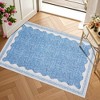 Scalloped Pattern Rugs for Living Room Bedroom Soft Non Slip Low Pile Throw Carpet Washable Foldable Area Rug - 3 of 4