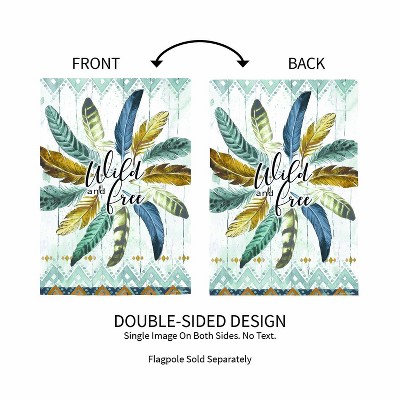 Wild and Free Multi-Color Feather Circle Garden Flag