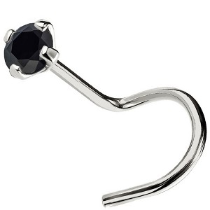 Jewelry Avalanche Black Moissanite 22G 14K Gold Nose Screw Nose Stud - 1 of 4
