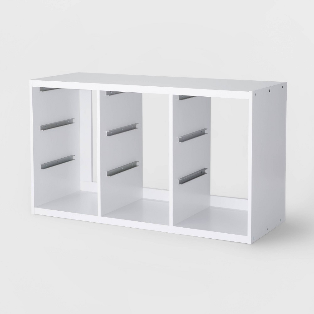 Triple Opening Sliding Bin Cube White - Brightroom