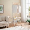 Proman Luci Metal Clothes Rack with Lockable Wheels, Storage Shelf & Hanging Bar – Heavy-Duty Clothing Rack, White - 2 of 4
